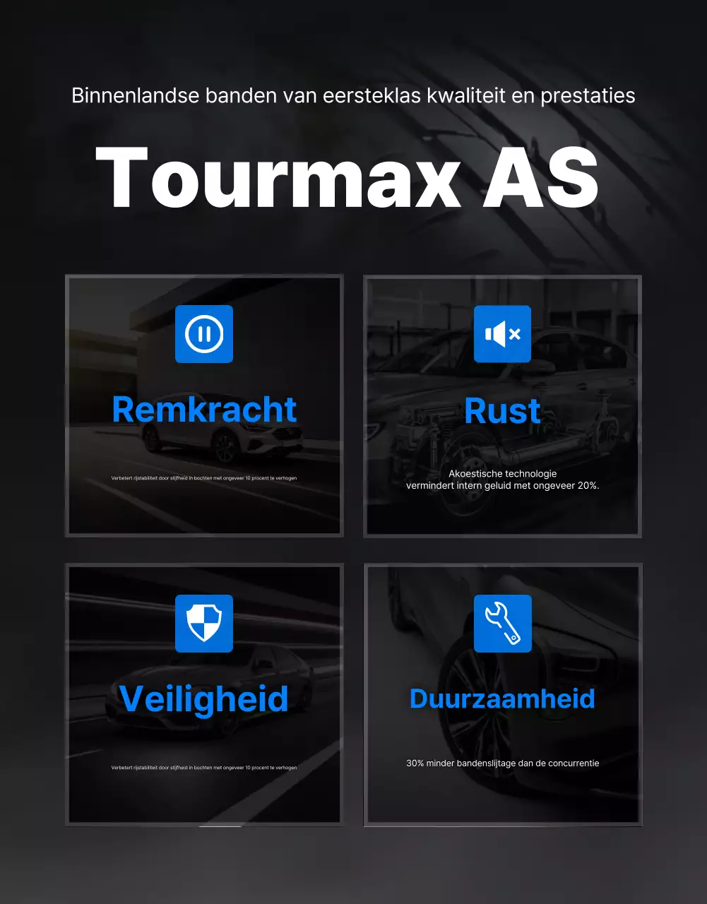 Advertentie voor blauwe moderne banden