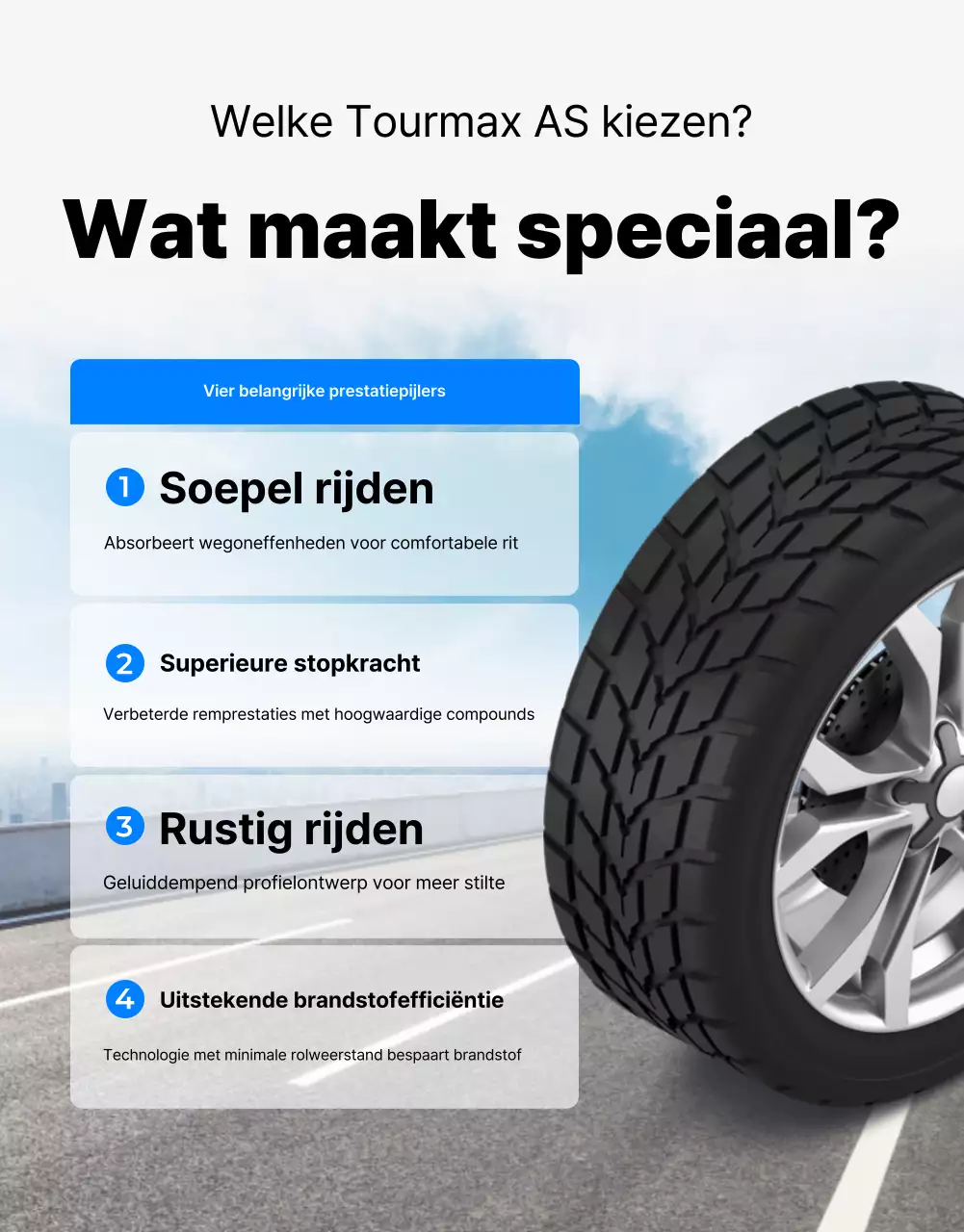 Advertentie voor blauwe moderne banden