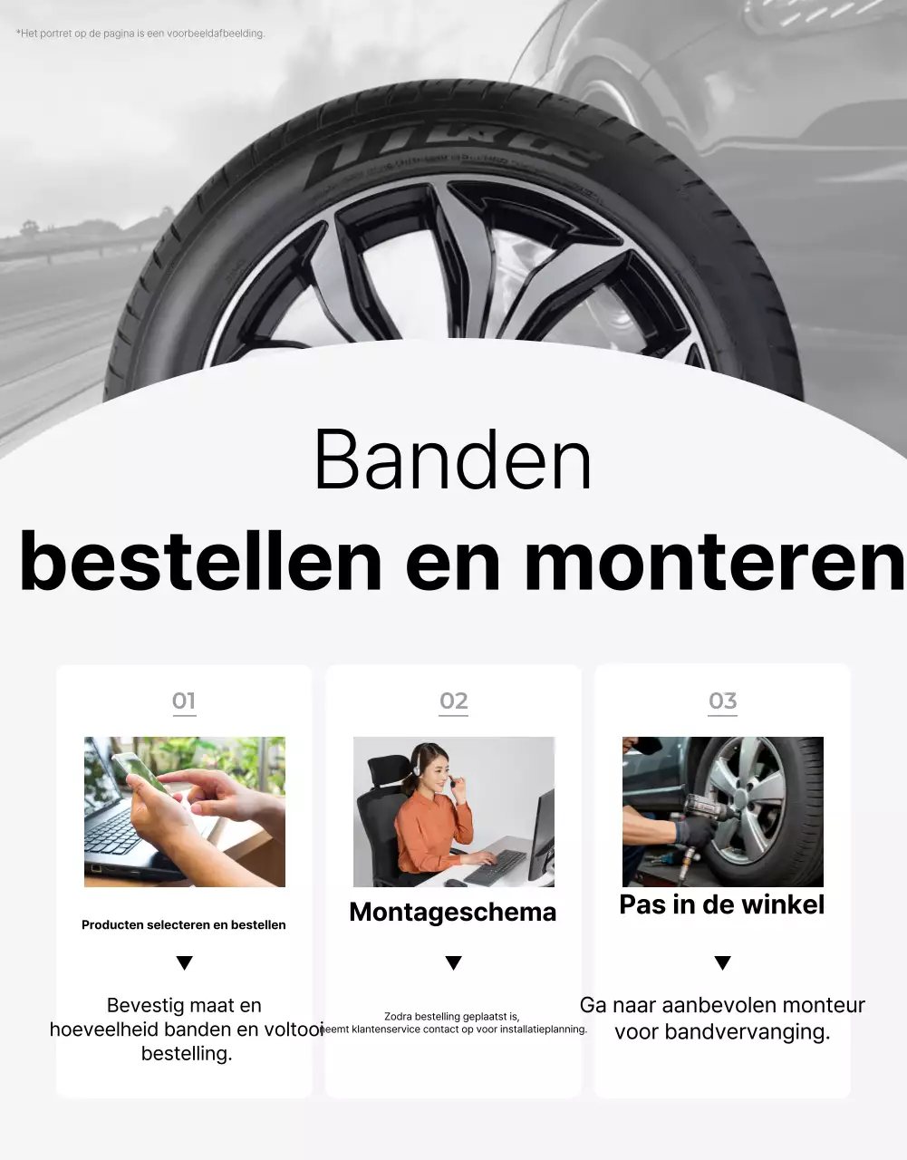 Advertentie voor blauwe moderne banden