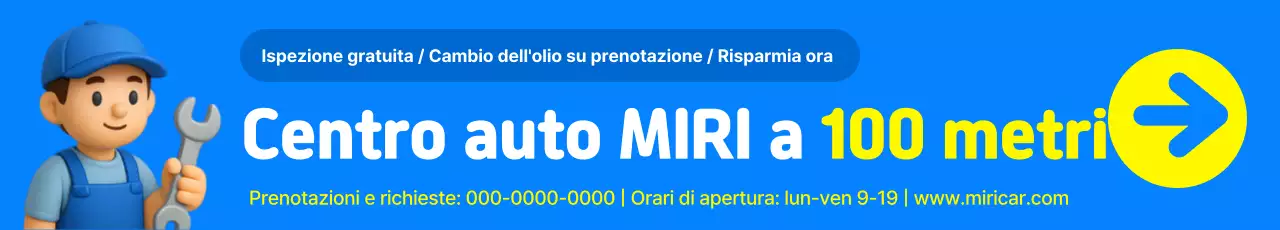 Promozione delle informazioni sulla posizione del centro auto blu e bianco pulito