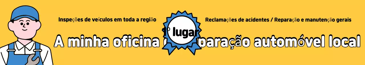 Promoção de oficina mecânica de bairro em amarelo e azul
