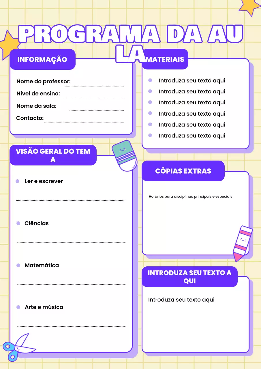 programa de aula lúdico rosa