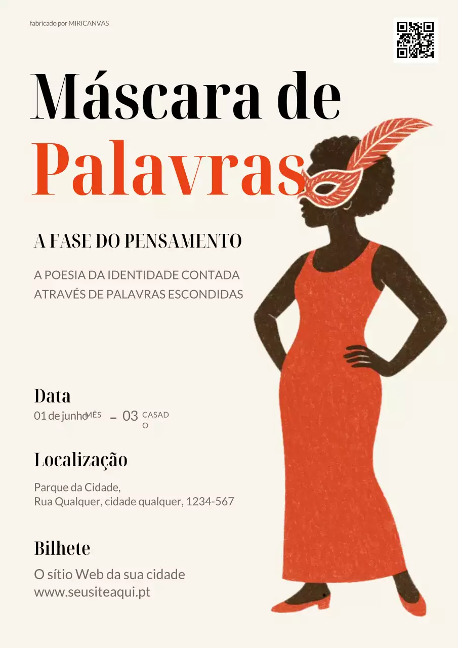 Cartaz de convite de carnaval vintage vermelho