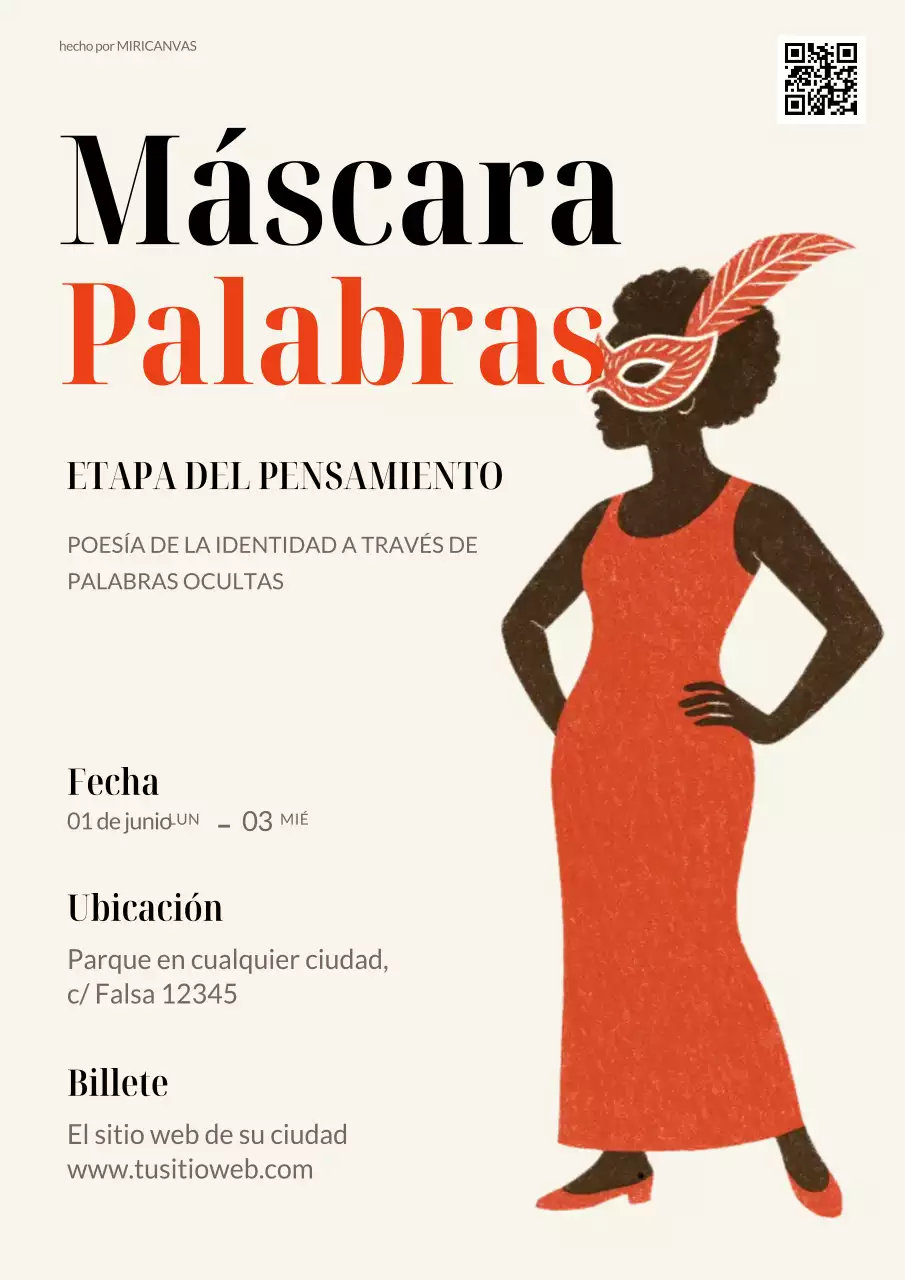 Póster de invitación de carnaval vintage rojo