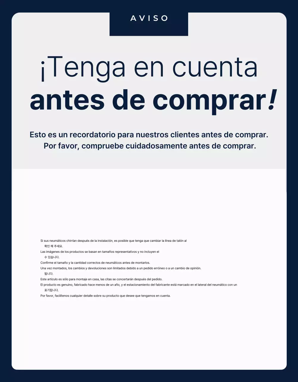 Anuncio de neumáticos modernos azules