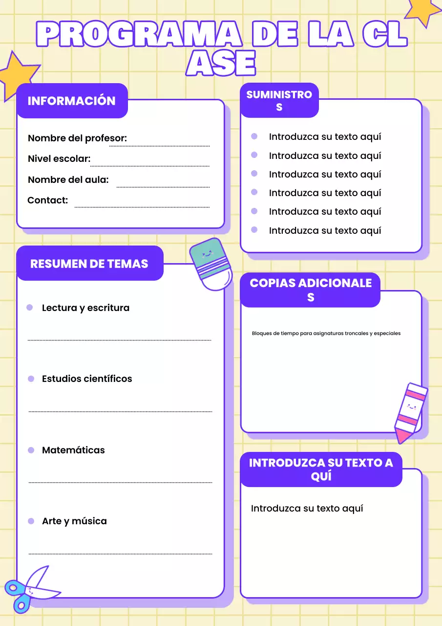 programa de clase lúdico rosa