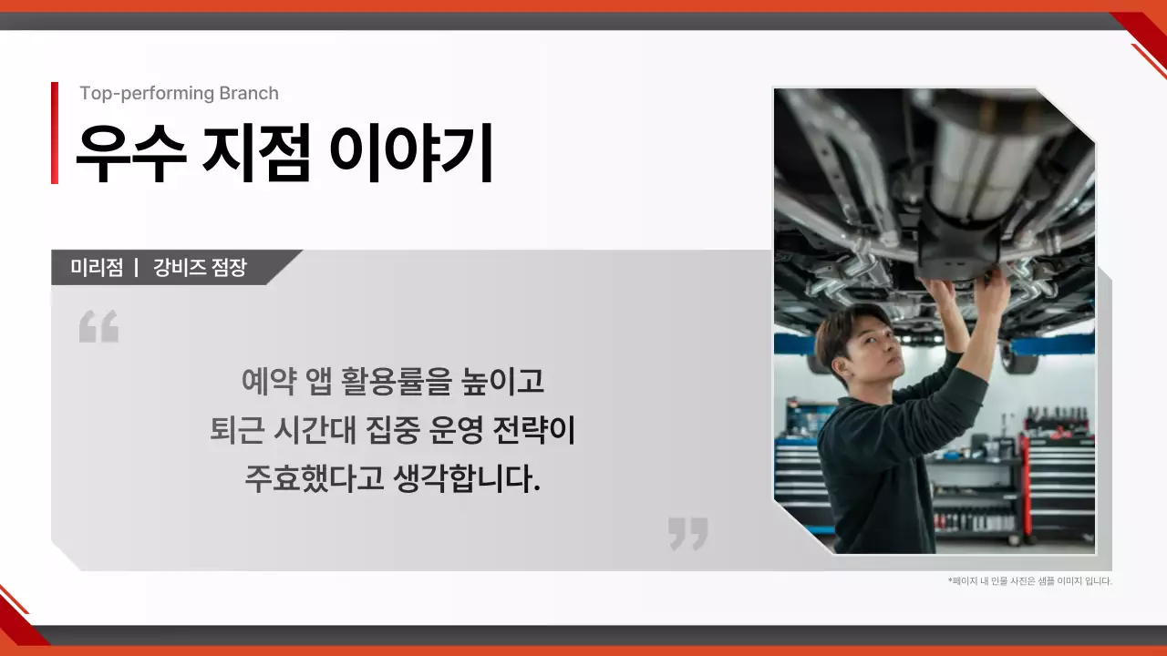빨강 모던 자동차 보고서