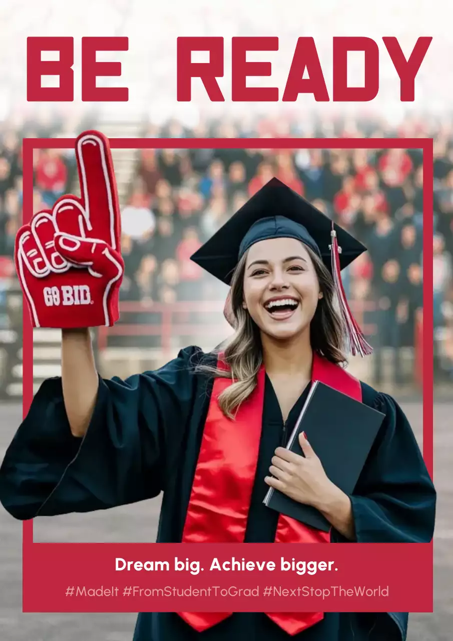 Red Modern Graduation Commencement Announcement