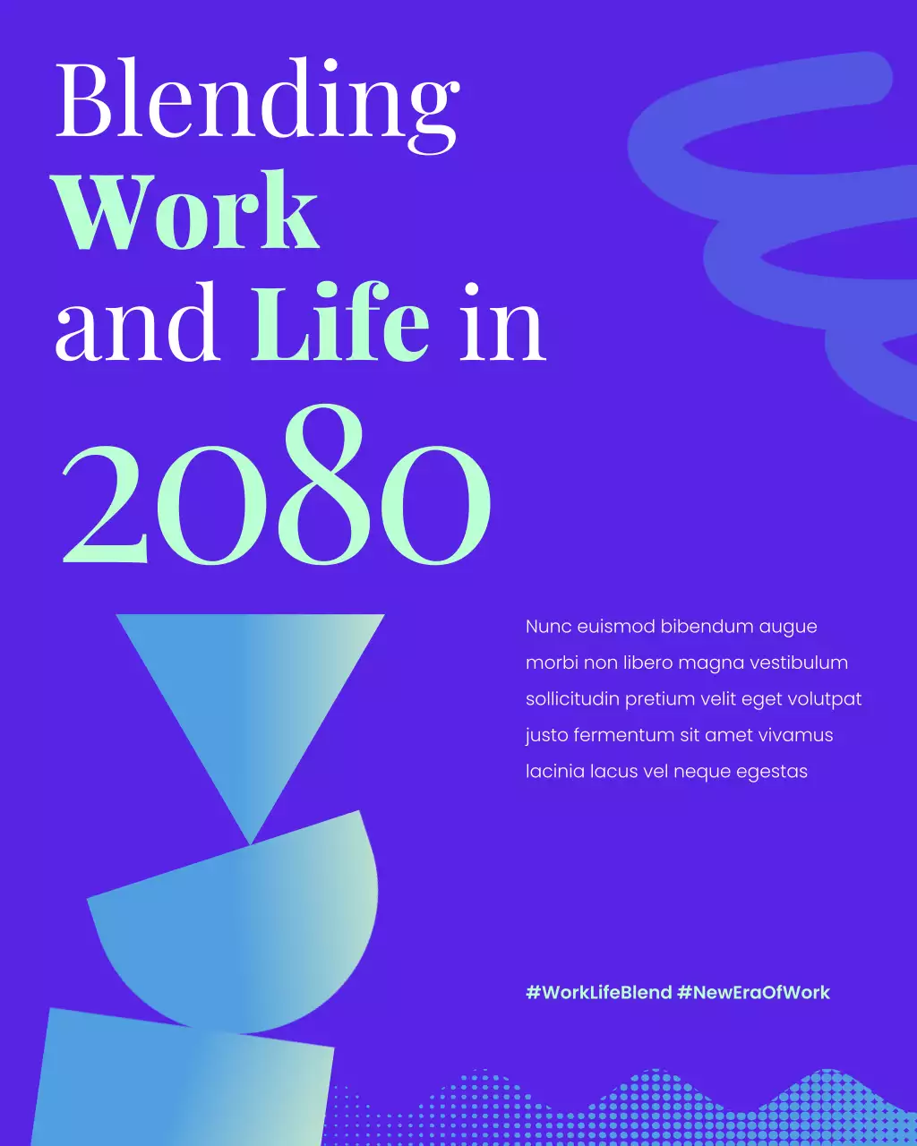 Blue Modern Work-Life Balance Instagram Post