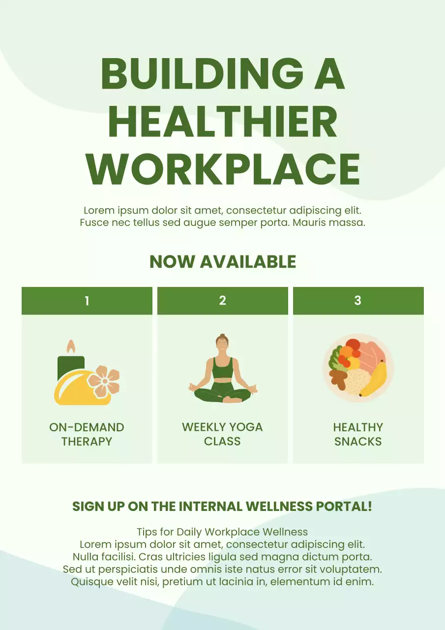 Green Modern Wellness Announcement Poster