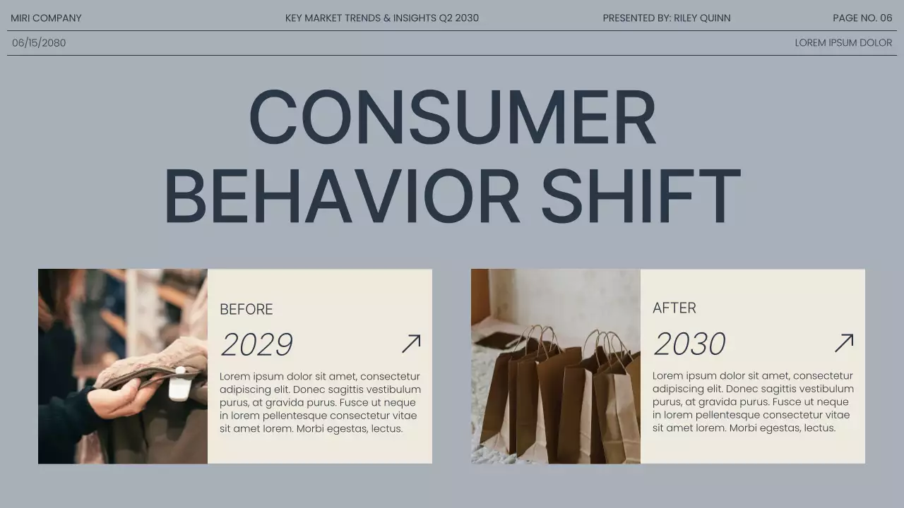 Navy Gray Modern Market Trends Report Presentation