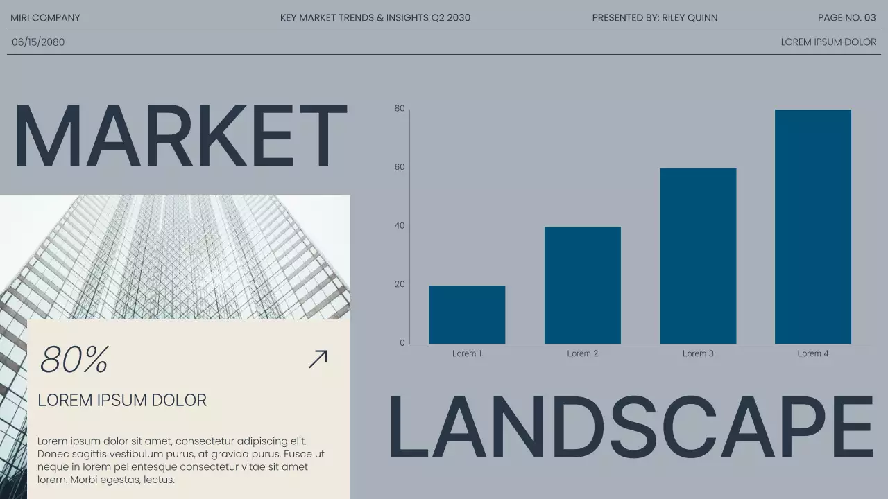 Navy Gray Modern Market Trends Report Presentation