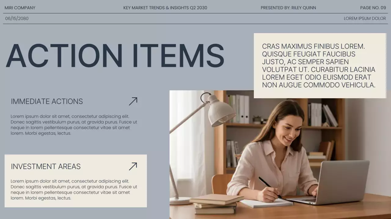 Navy Gray Modern Market Trends Report Presentation