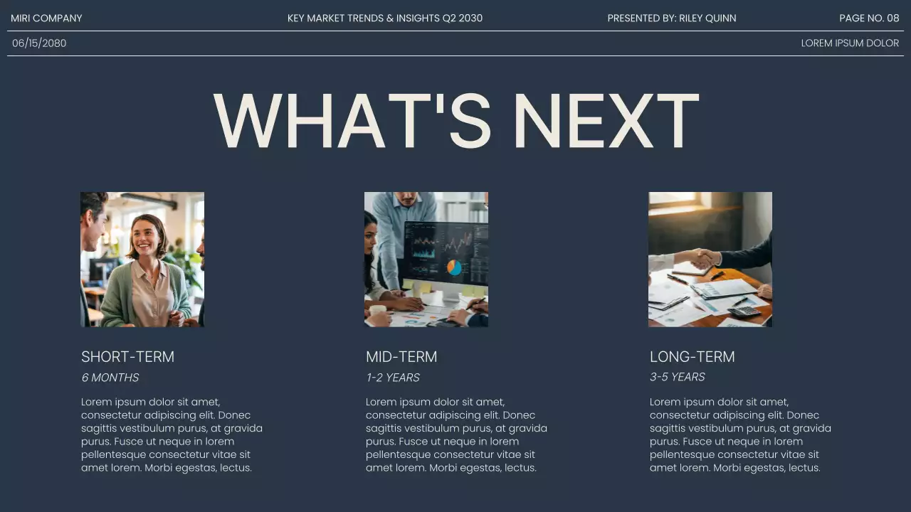 Navy Gray Modern Market Trends Report Presentation