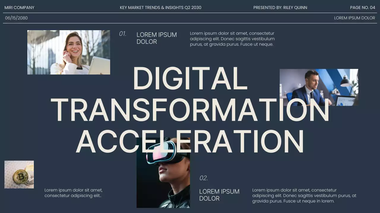 Navy Gray Modern Market Trends Report Presentation