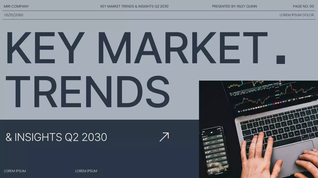 Navy Gray Modern Market Trends Report Presentation