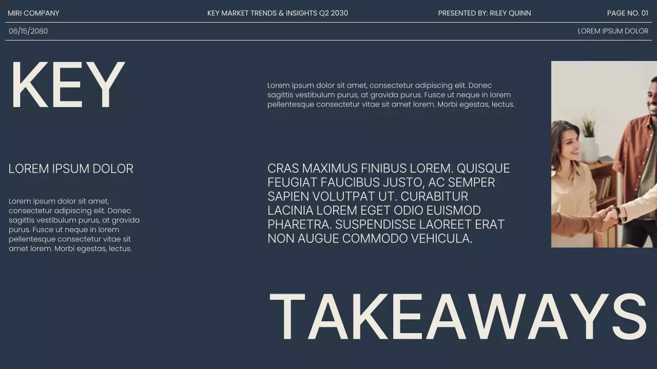 Navy Gray Modern Market Trends Report Presentation