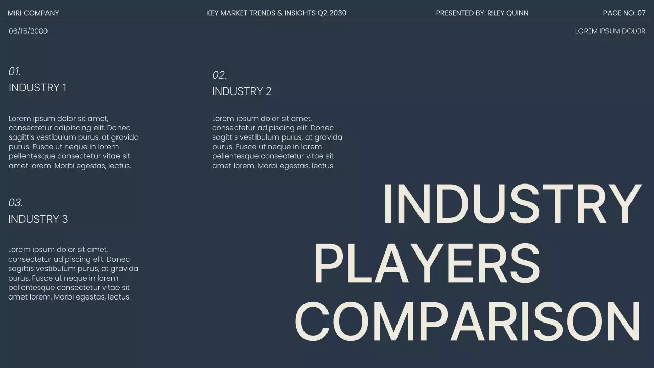 Navy Gray Modern Market Trends Report Presentation