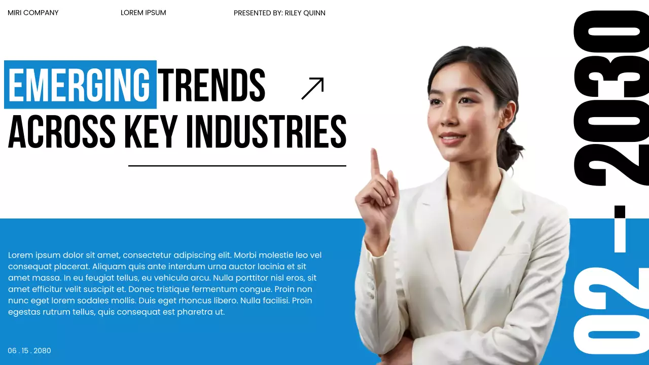 Blue Bold Modern Market Trends Report Presentation