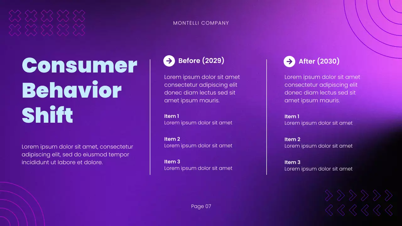 Purple Modern Market Trends Report Presentation