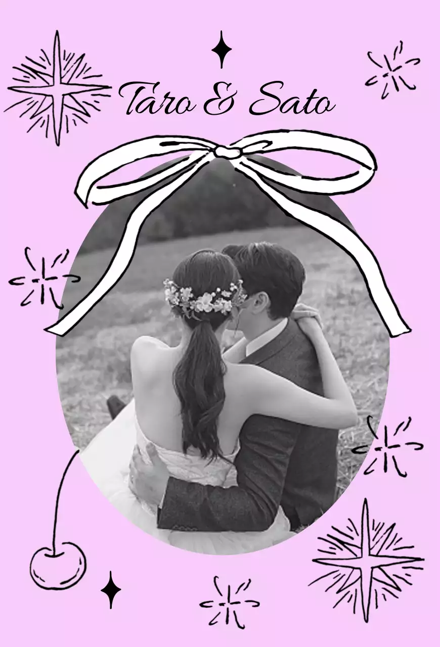 ピンク かわいい 結婚式 招待状