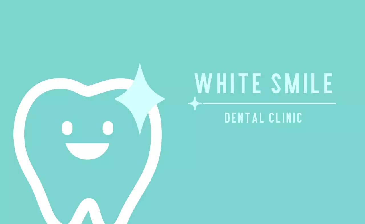 水色 シンプル 歯科 名刺 医療業界ポイント