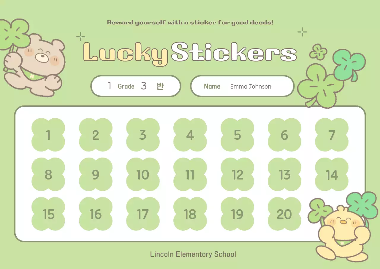 Nhãn dán khen ngợi em bé màu xanh lá cây