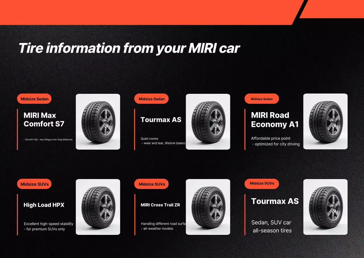 Khuyến nghị về lốp xe sạch màu cam và đen