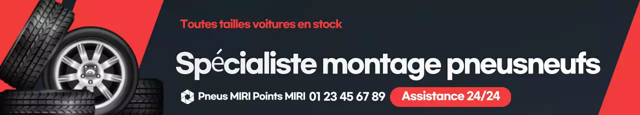 Publicité pour un pneu moderne rouge