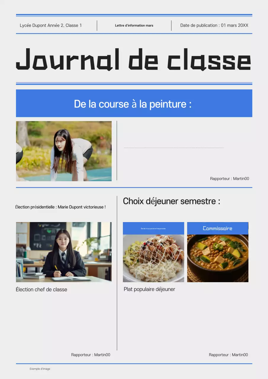 Journal scolaire Gray Simple