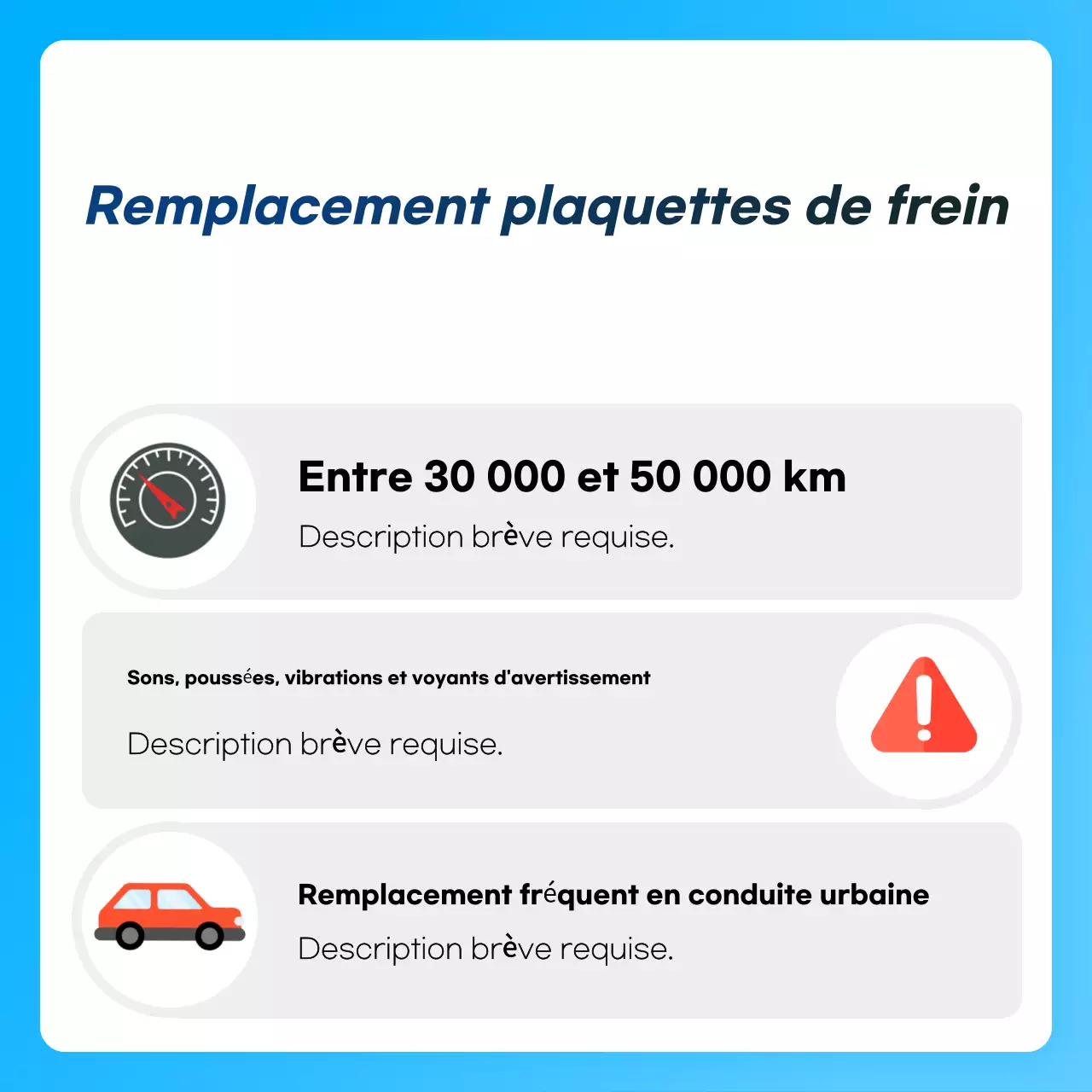 Publicité pour un entretien automobile moderne bleu ciel