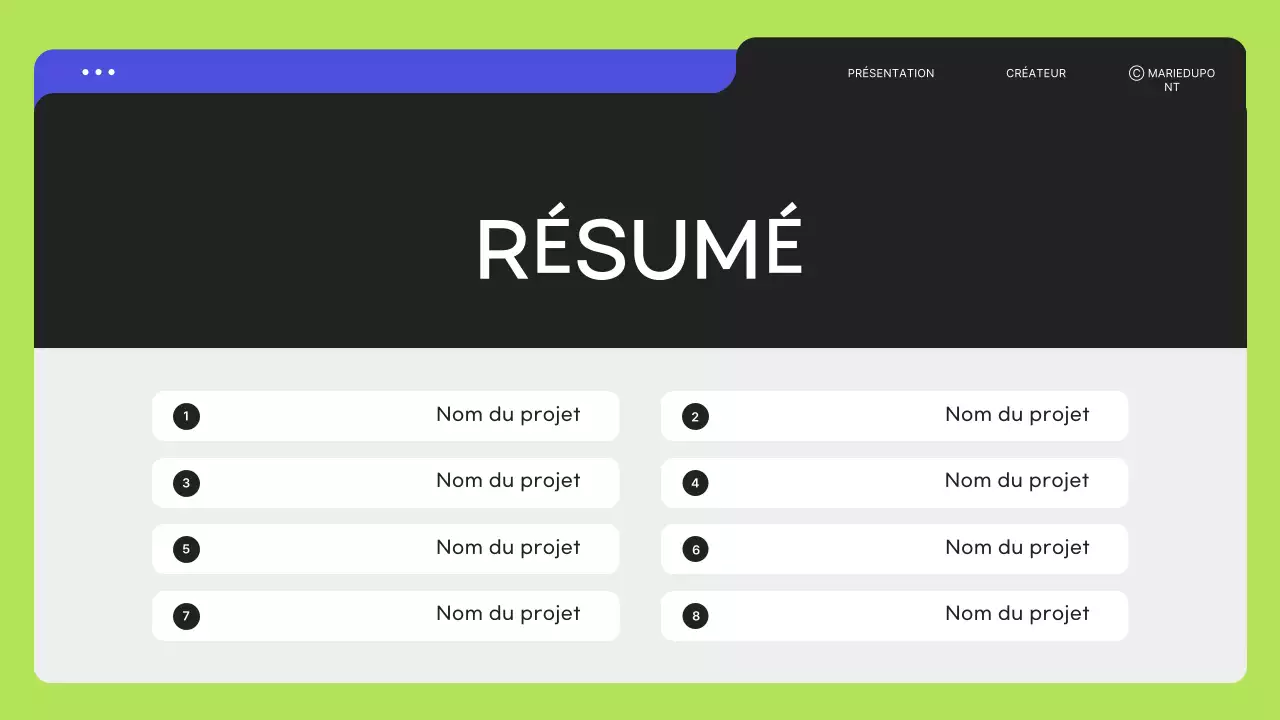 Papeterie de portefeuille moderne et verte