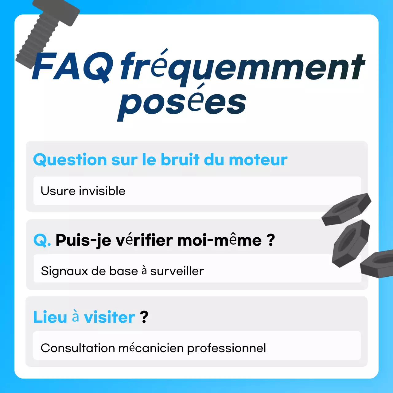 Publicité pour un entretien automobile moderne bleu ciel