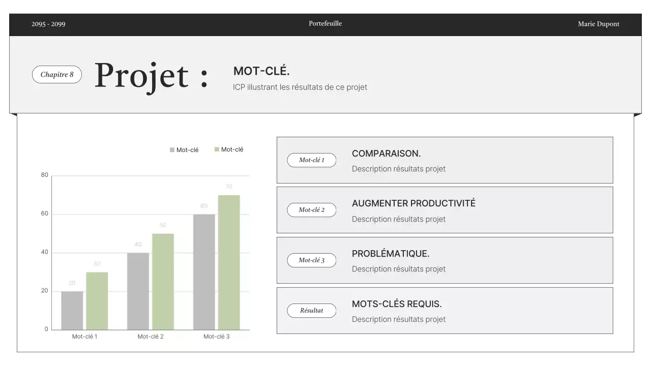 Informations sur le portfolio minimaliste en noir et blanc