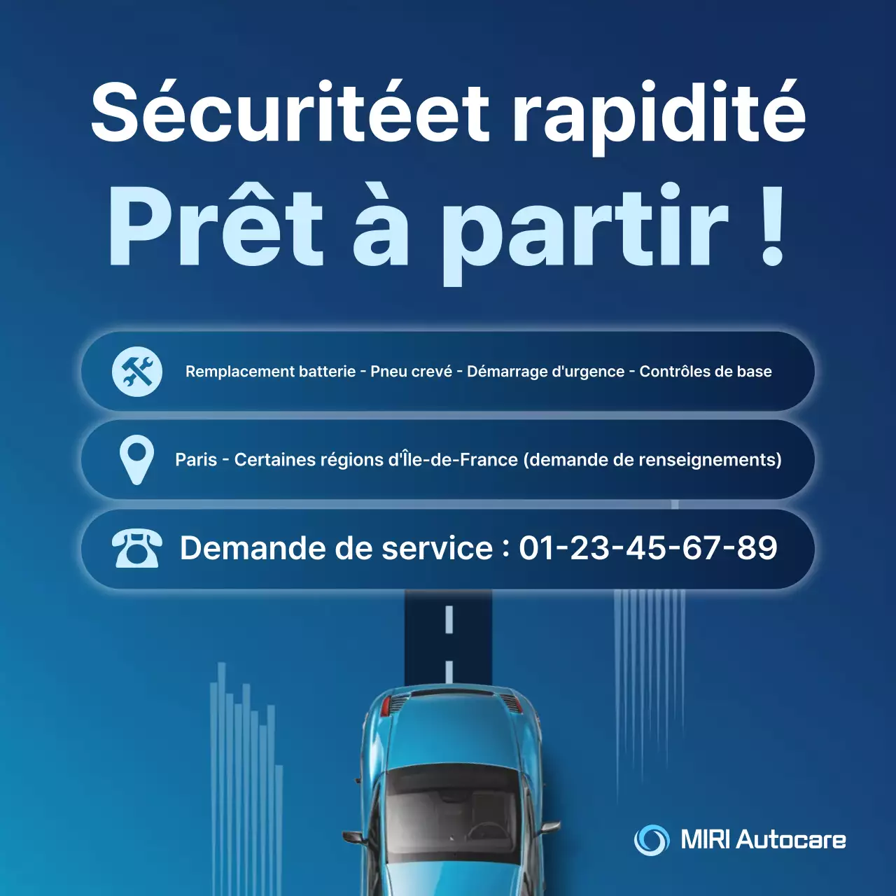 Guide d'entretien des voitures modernes bleues