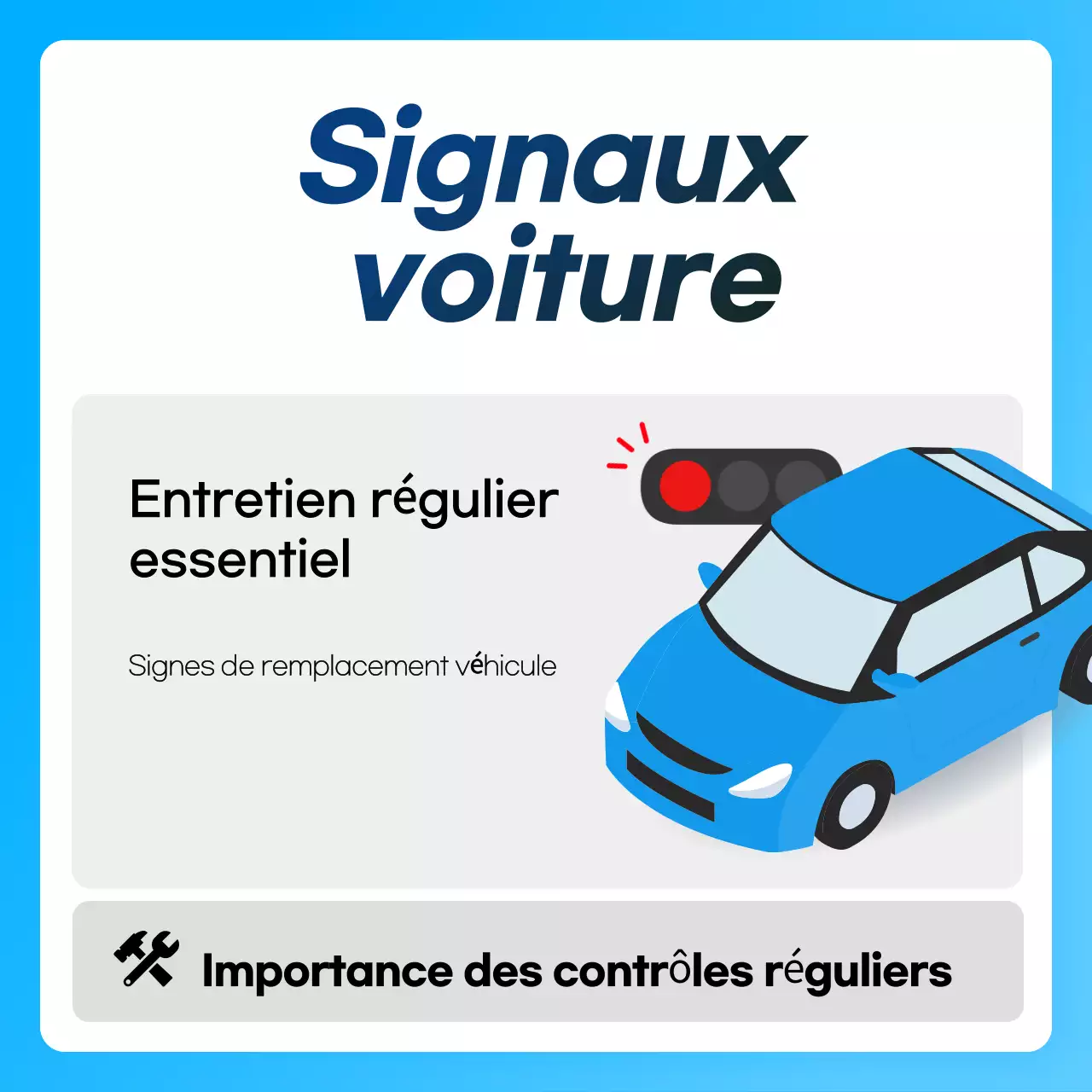 Publicité pour un entretien automobile moderne bleu ciel