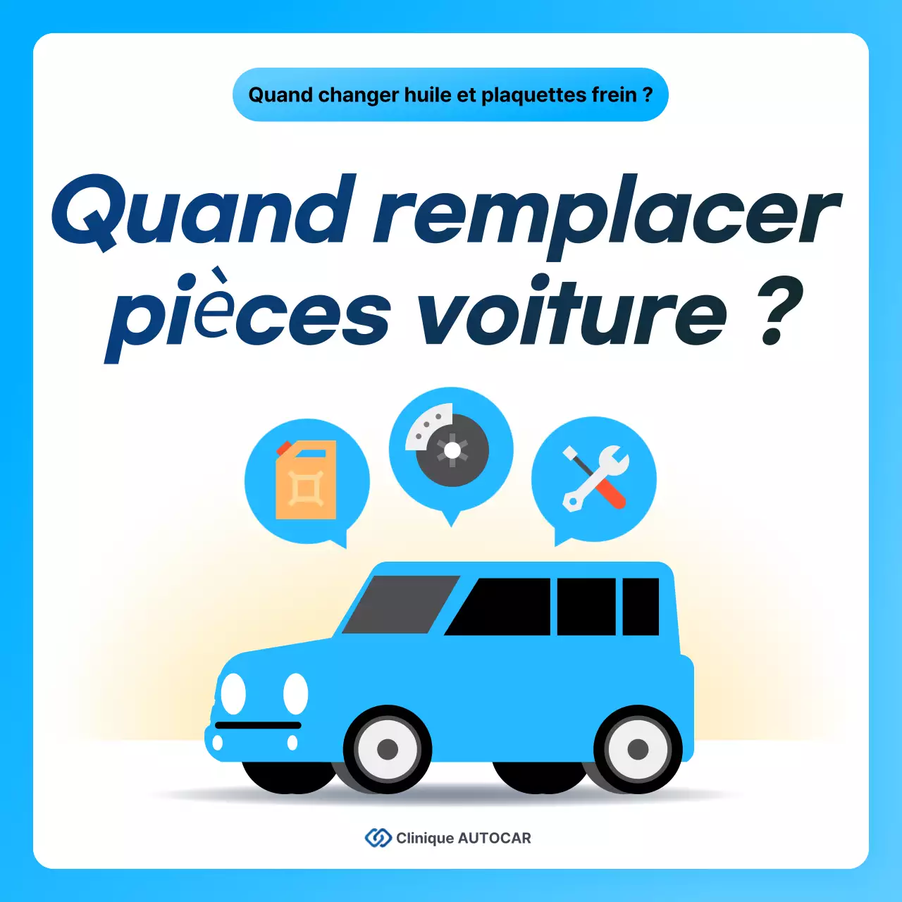 Publicité pour un entretien automobile moderne bleu ciel