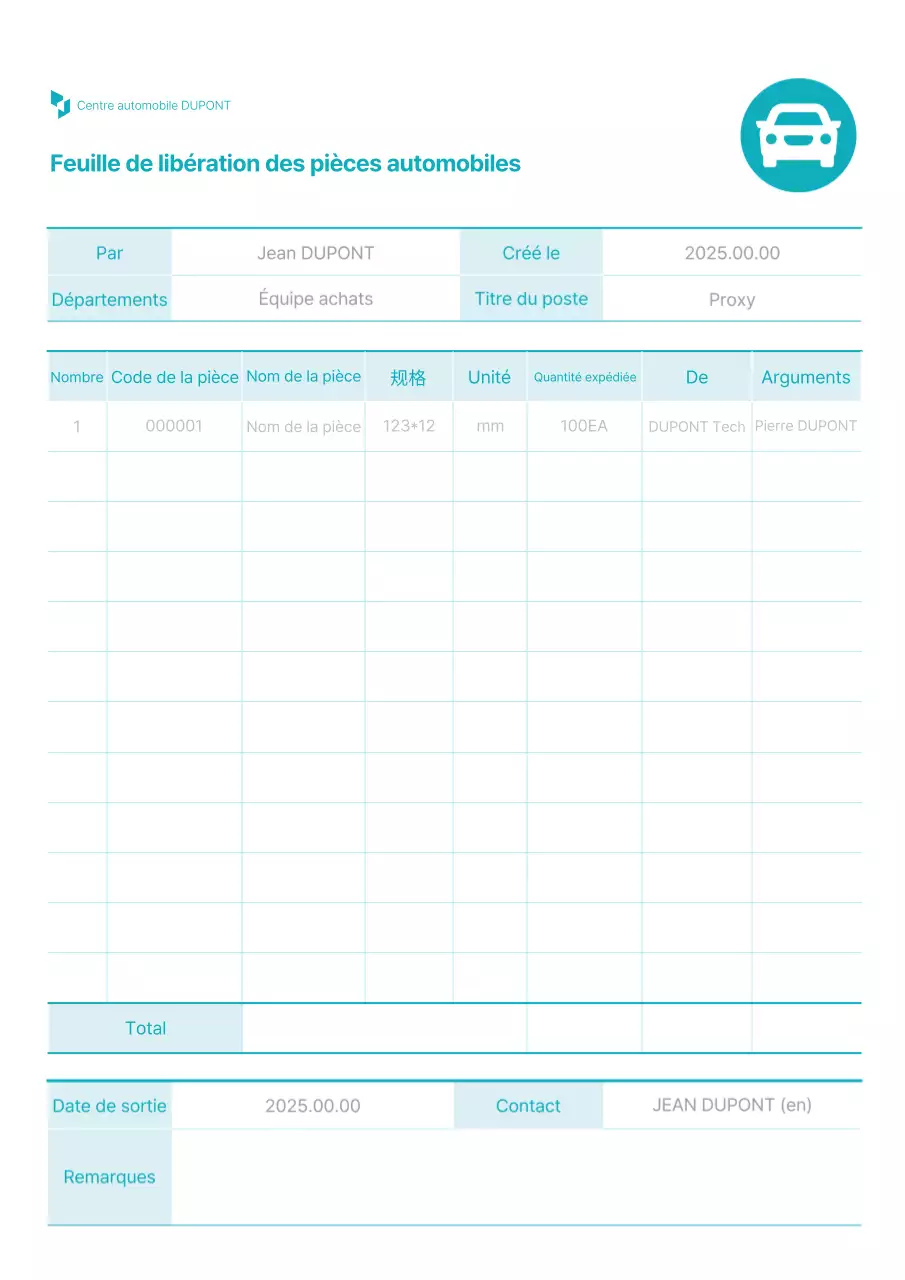 Document de gestion de Sky Blue Clean