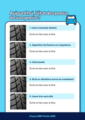 Informations sur l'état des pneus Pop Art en bleu ciel et blanc