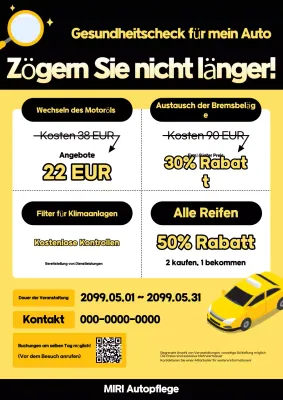 Gelbe moderne Autoinspektionsaktion