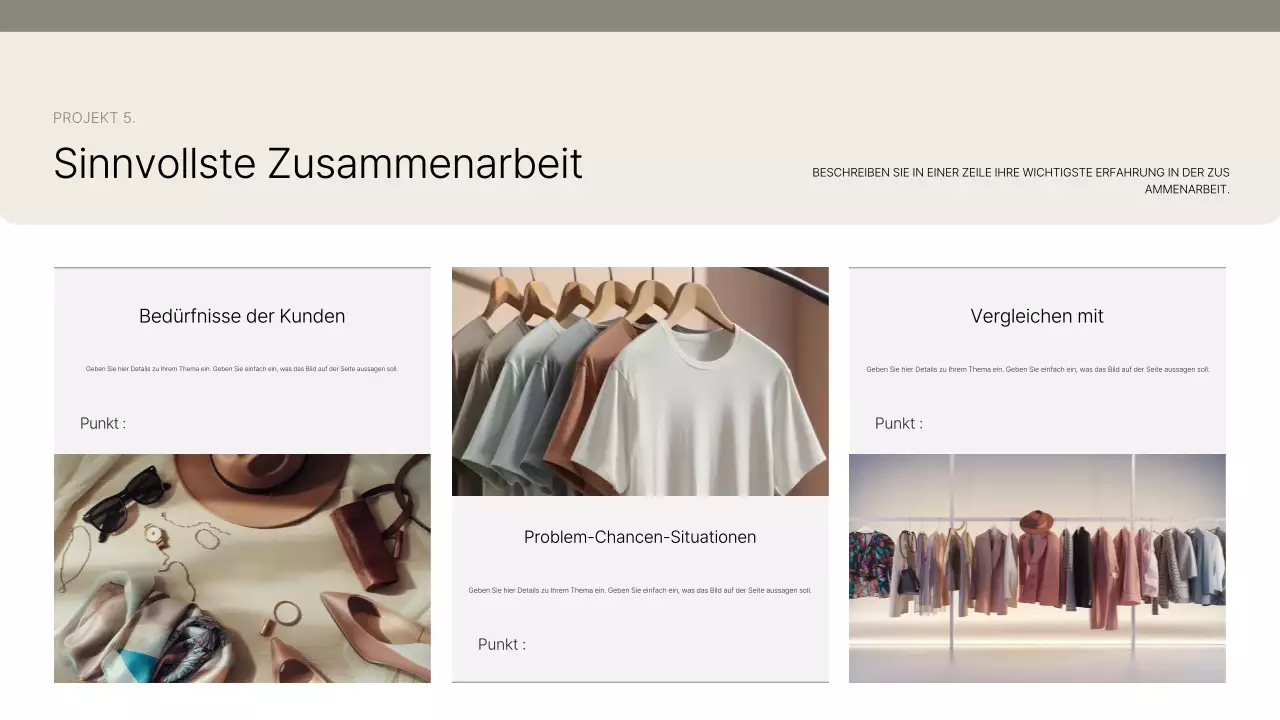 Einführung des Beige Clean Portfolios