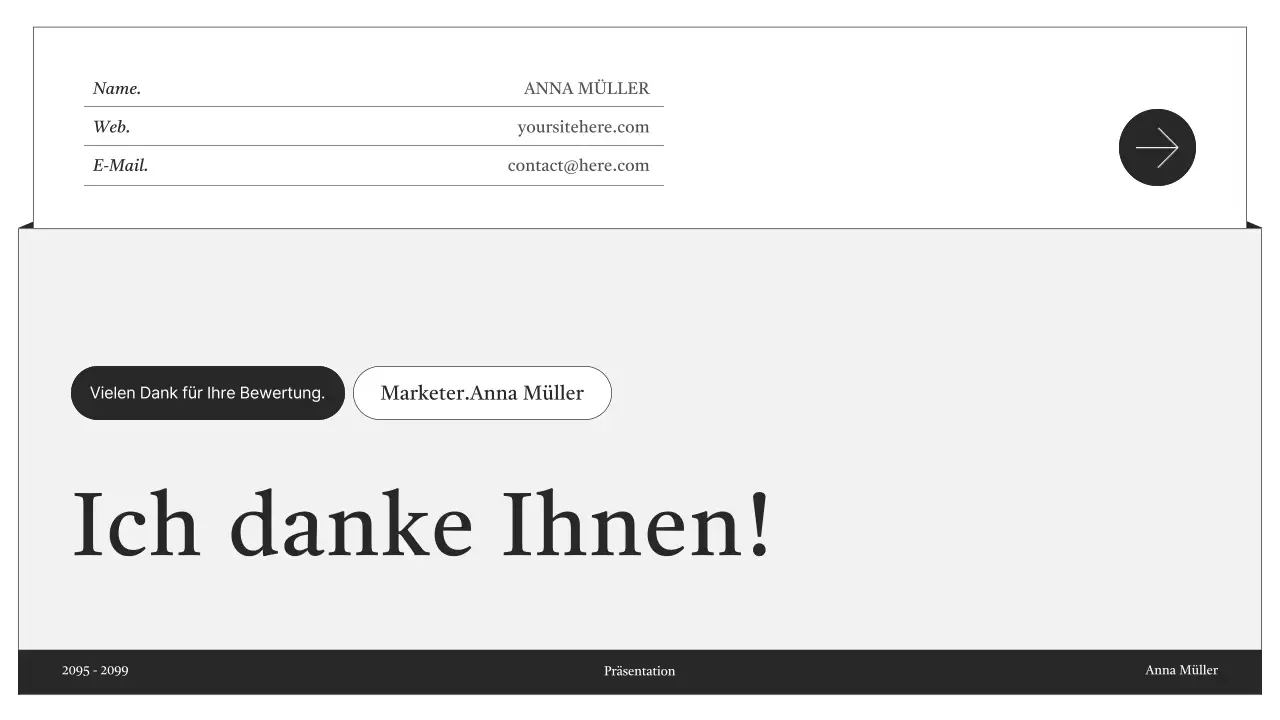 Schwarz-Weiß-Minimalportfolio-Informationslieferung