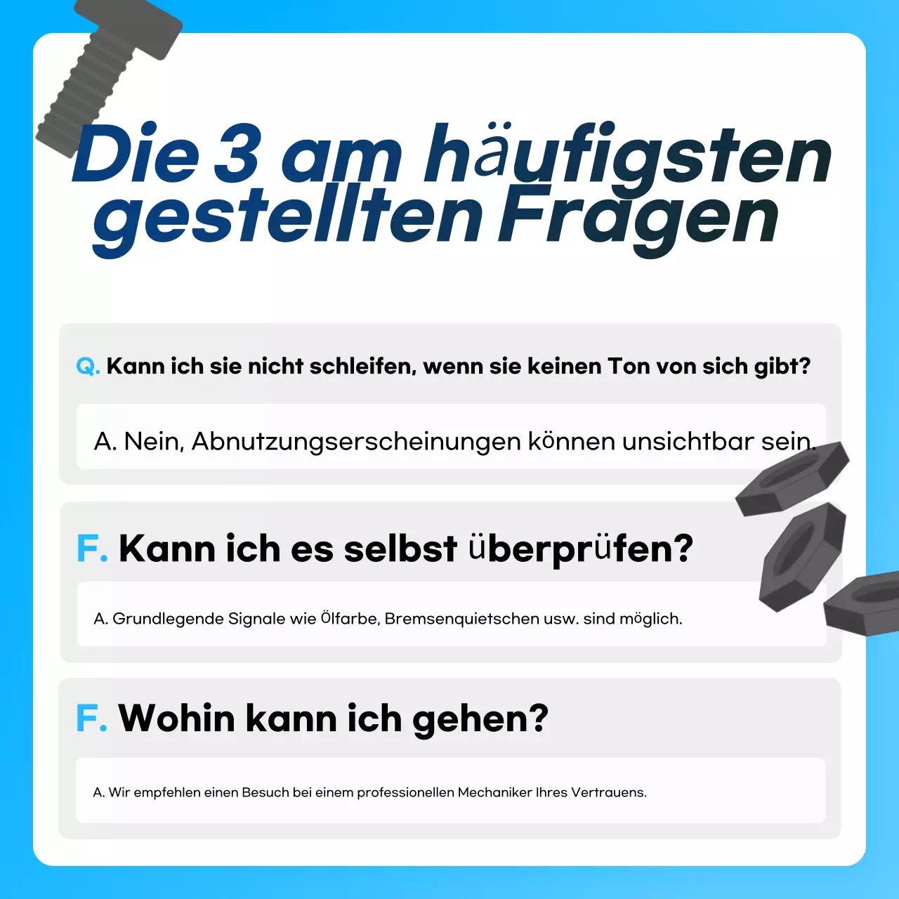 Himmelblaue moderne Autopflegeanzeige