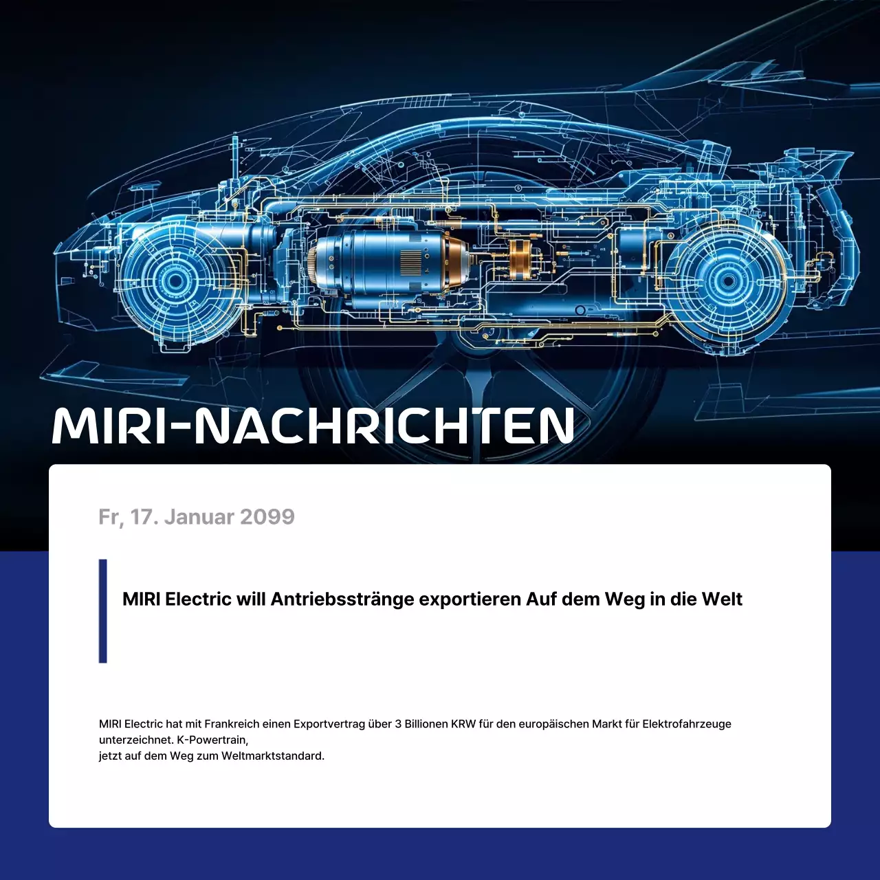 Blue Cyber ​​Elektroauto-Neuigkeiten