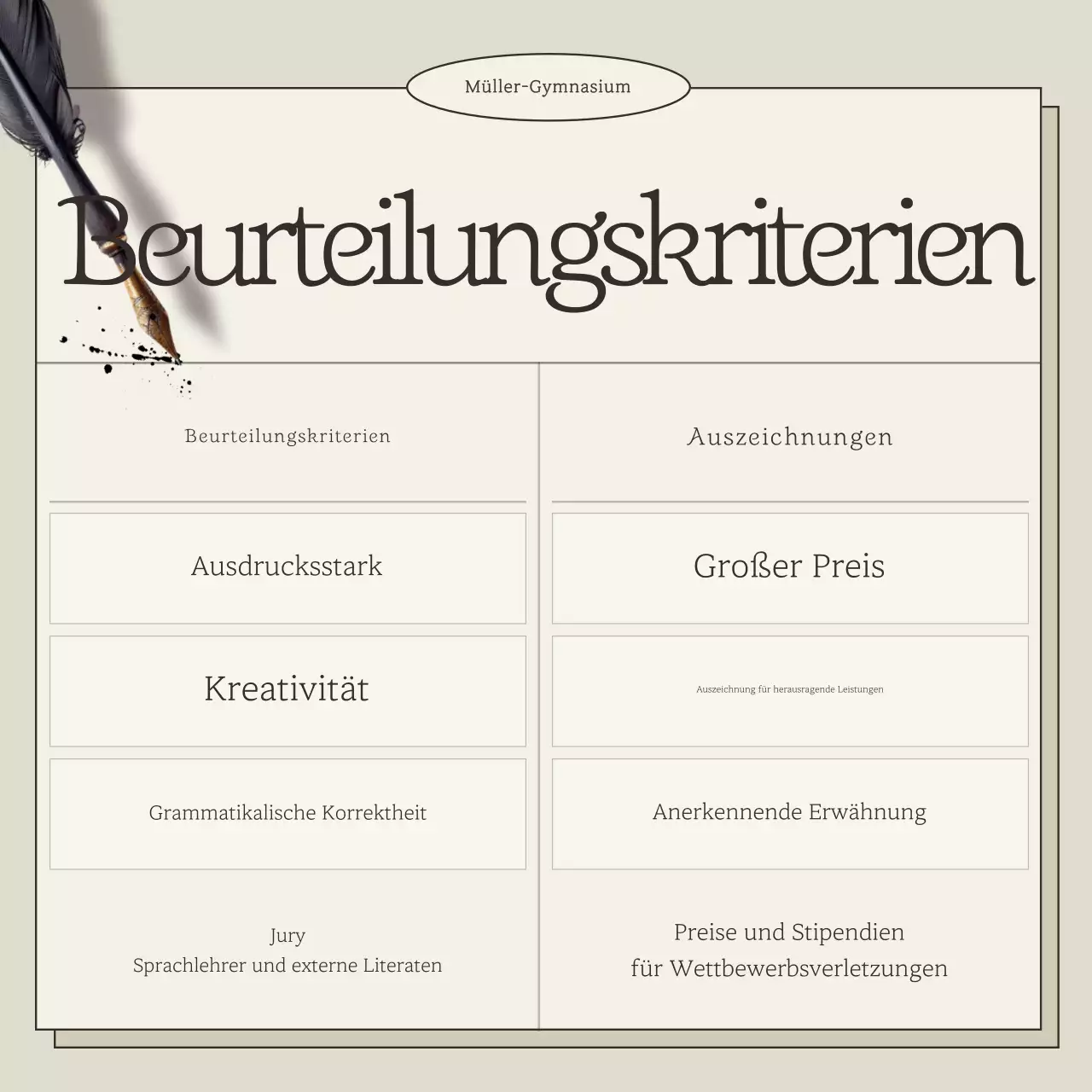 Beige Classic Lesewettbewerb