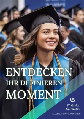 Blaue moderne Abschluss-Einladung