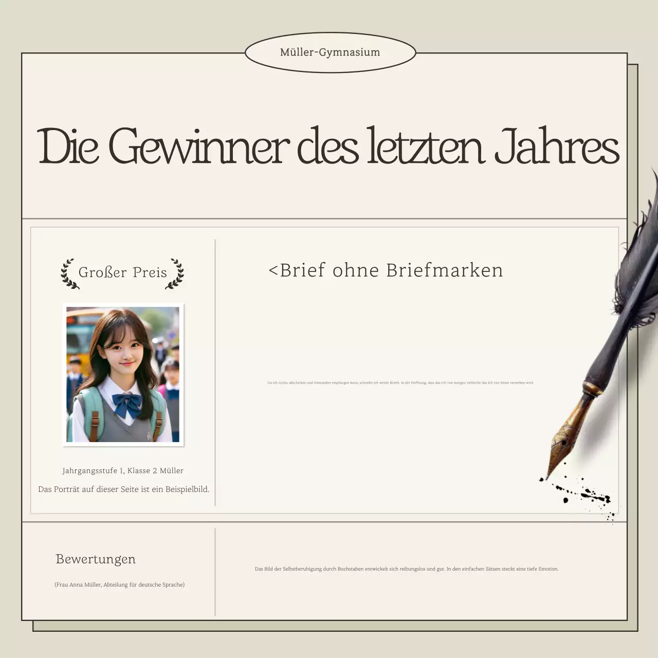 Beige Classic Lesewettbewerb