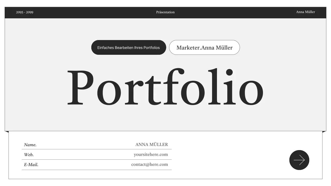 Schwarz-Weiß-Minimalportfolio-Informationslieferung