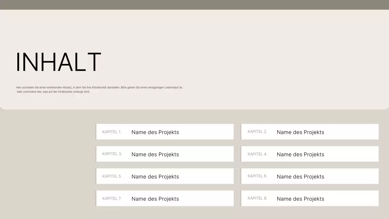 Einführung des Beige Clean Portfolios