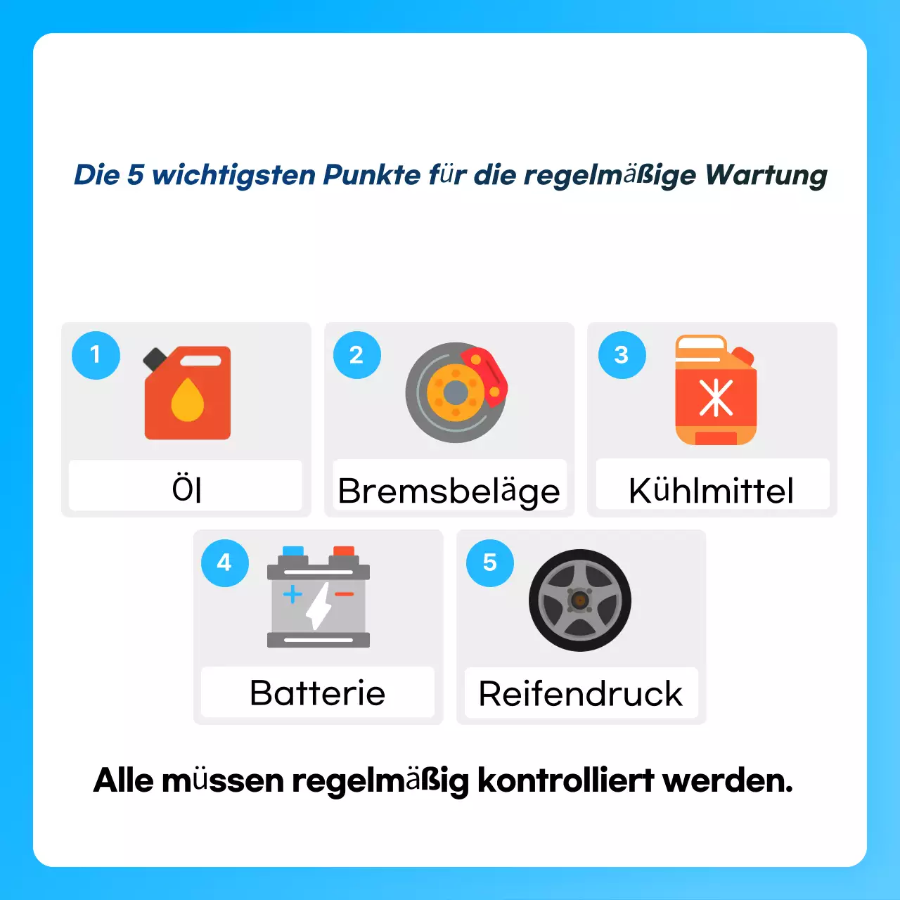 Himmelblaue moderne Autopflegeanzeige